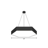 Contemporary Honeycomb Led Pendant Lamp - Black Iron Dining Room Light Fixture 18/23.5/47 L