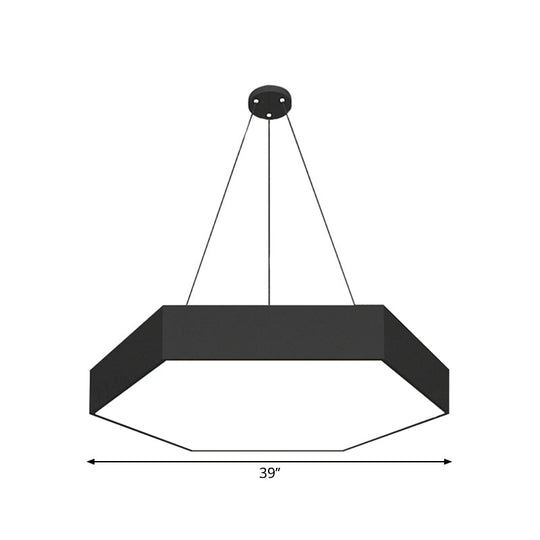 Contemporary Led Honeycomb Pendant Lamp - Black 18’/23.5’/47’ L
