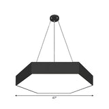 Contemporary Led Honeycomb Pendant Lamp - Black 18’/23.5’/47’ L
