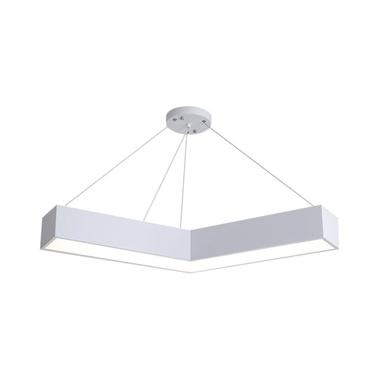 Commercial Pendant Lighting: V-Shaped Minimalism Hanging Lamp Black/White Led 23.5/35.5/47 Wide