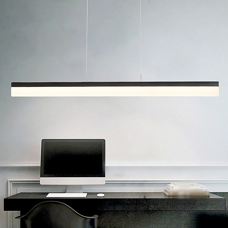 Black Led Acrylic Linear Ceiling Lamp - Ultrathin Wide & Simple Design For Office 23.5/35.5/47