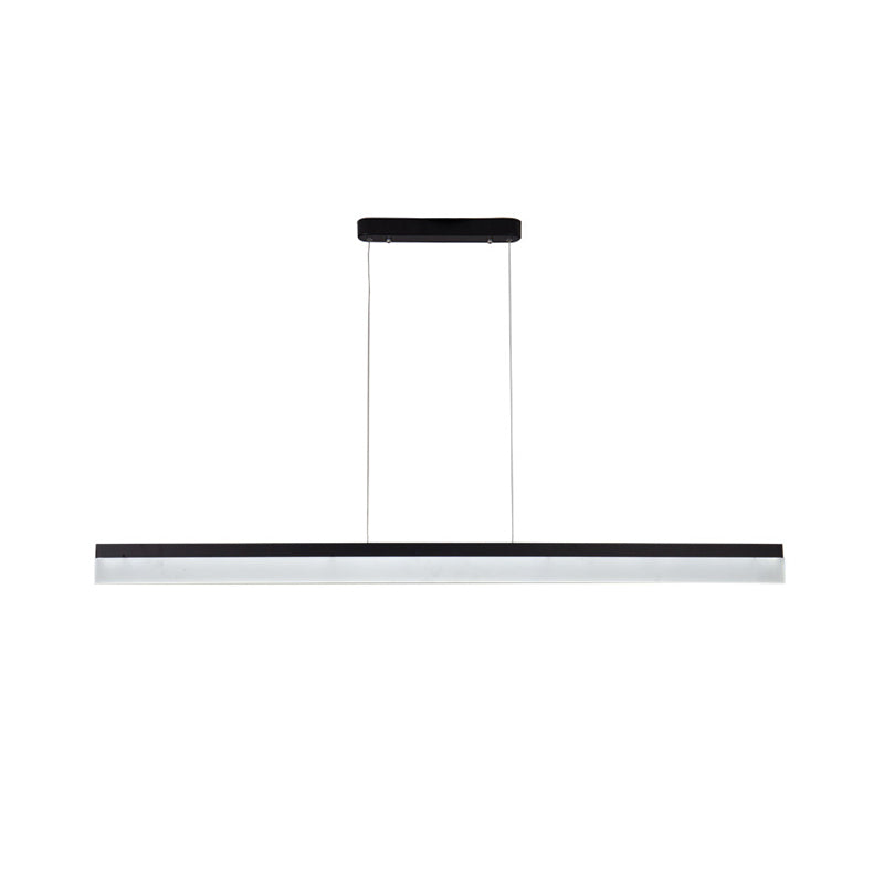 Simple Black Ultrathin Linear Ceiling Lamp With Wide Led Acrylic Pendant - Ideal For Office
