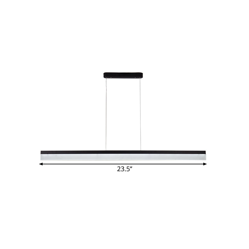 Simple Black Ultrathin Linear Ceiling Lamp With Wide Led Acrylic Pendant - Ideal For Office