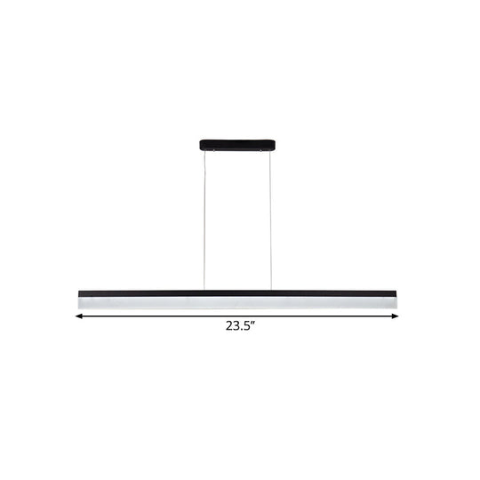 Simple Black Ultrathin Linear Ceiling Lamp With Wide Led Acrylic Pendant - Ideal For Office