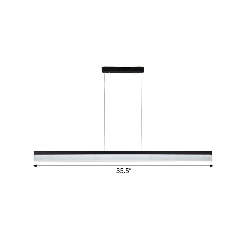 Black Led Acrylic Linear Ceiling Lamp - Ultrathin Wide & Simple Design For Office 23.5/35.5/47