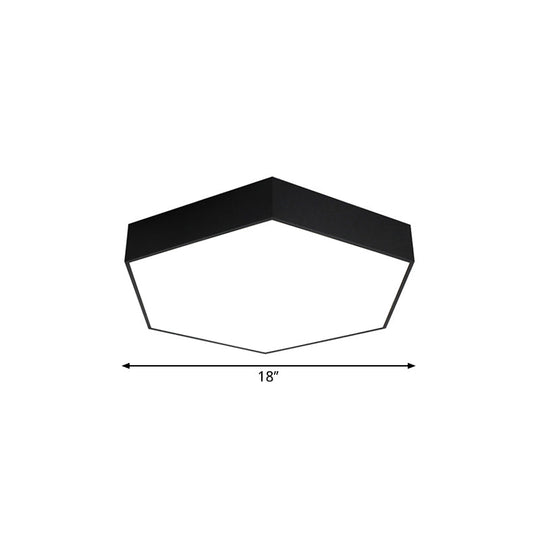 Modern Honeycomb Acrylic Led Ceiling Lamp - Black Flush Mount For Office (18’/23.5’/47’ W)