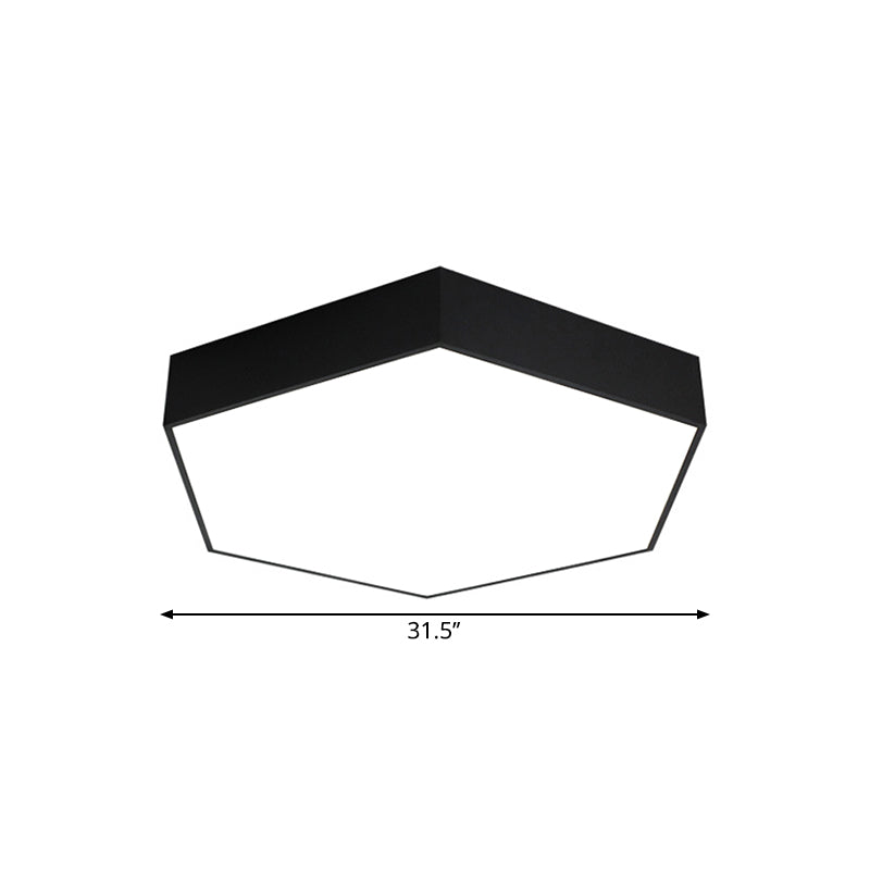 Modern Honeycomb Acrylic Led Ceiling Lamp - Black Flush Mount For Office (18’/23.5’/47’ W)