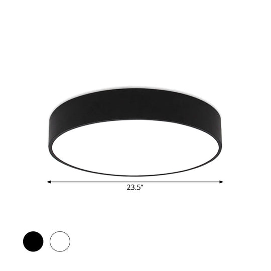 Minimalist Black/White Round Flush Mount Led Ceiling Light - 16’/23.5’/31.5’ Diameter
