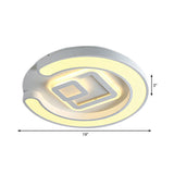 Modern White Led Ceiling Lamp For Bedroom Study Room With Acrylic Round Fixture