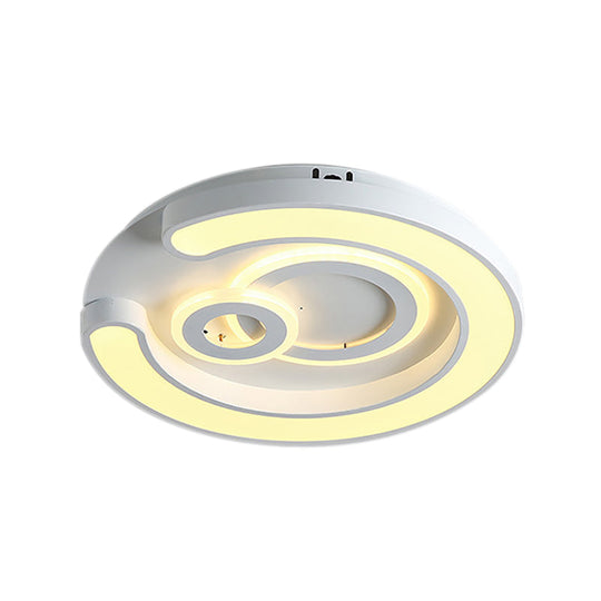 Modern White Led Ceiling Lamp For Bedroom Study Room With Acrylic Round Fixture