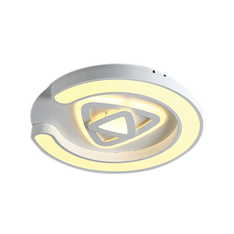 Modern White Led Ceiling Lamp For Bedroom Study Room With Acrylic Round Fixture