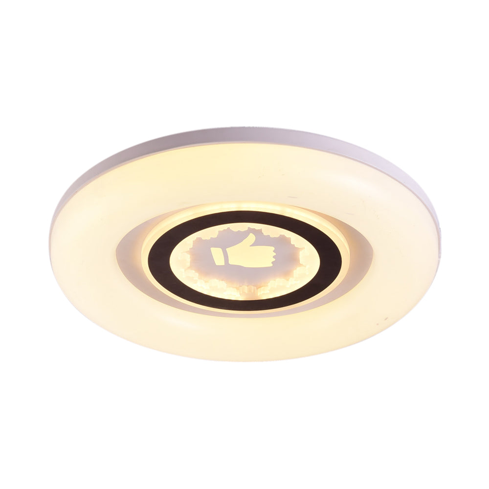 Modern White Flush Ceiling Light With Led And Acrylic For Corridor Bedroom