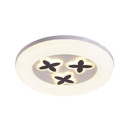 Modern White Flush Ceiling Light With Led And Acrylic For Corridor Bedroom