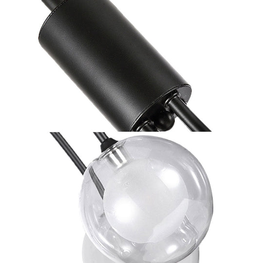 Contemporary Metal Pendant Chandelier - 16-Light Hanging Lamp Black Finish & Grape Design