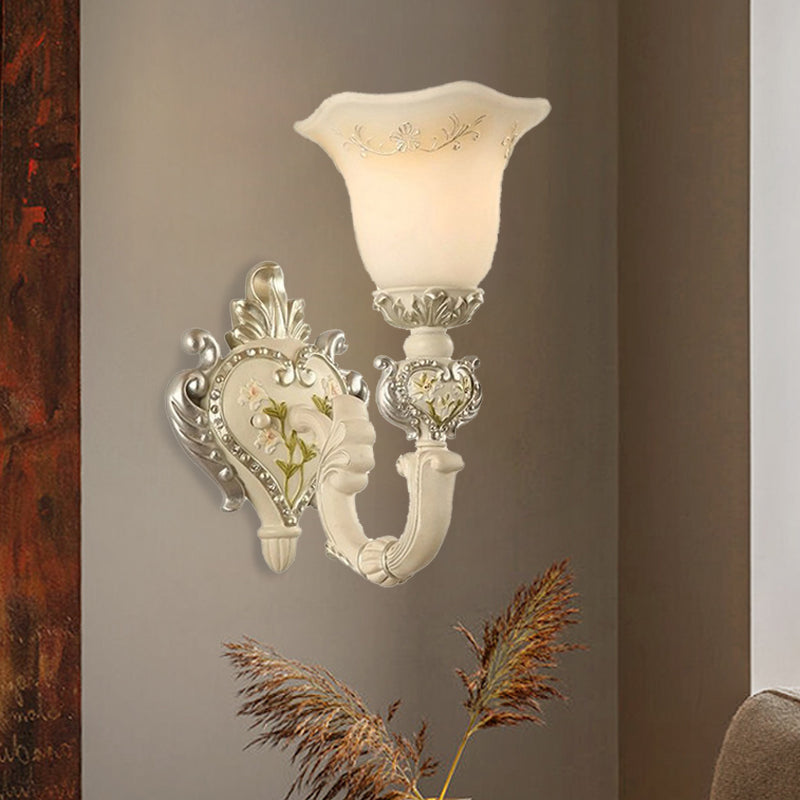 Vintage Milky Glass Sconce Lamp - Bloom Sitting Room Wall Lighting