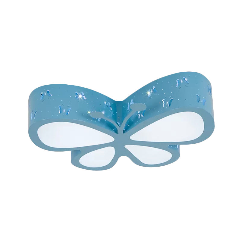 Cartoon Butterfly Led Ceiling Lamp For Girls’ Room - Flushmount Acrylic Light
