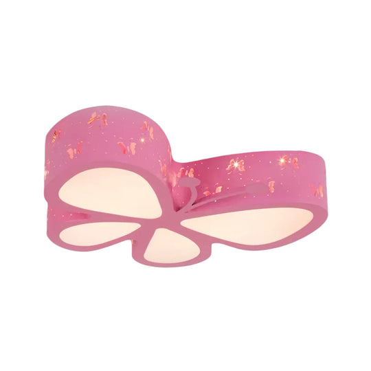 Cartoon Butterfly Led Ceiling Lamp For Girls’ Room - Flushmount Acrylic Light