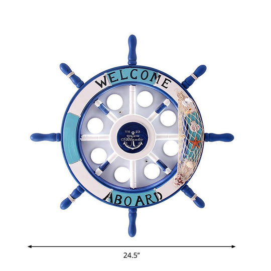 Coastal Led Acrylic Ceiling Flush Lamp In White/Orange/Blue For Bedroom