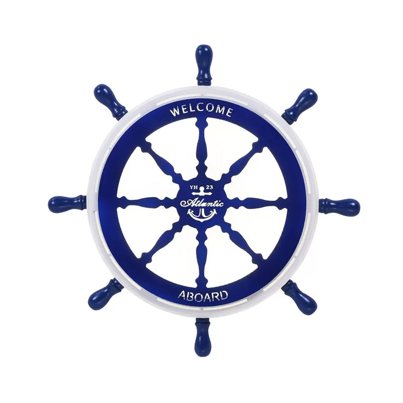 Blue Rudder Design Led Flushmount Ceiling Light For Modern Circular Sleeping Room