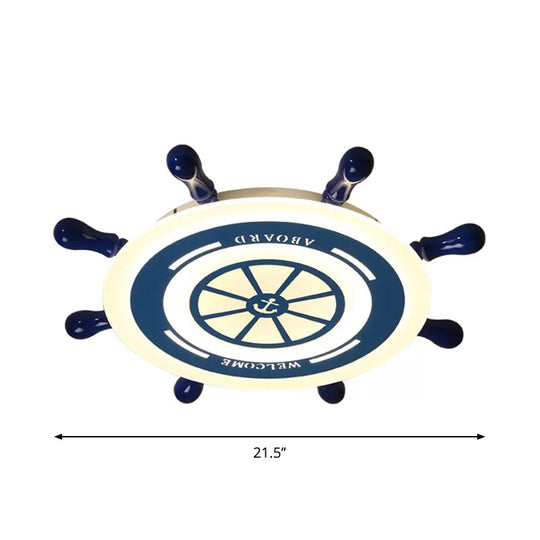 Blue Rudder Led Flush Mount Ceiling Light: Simple & Stylish Fixture For Great Rooms