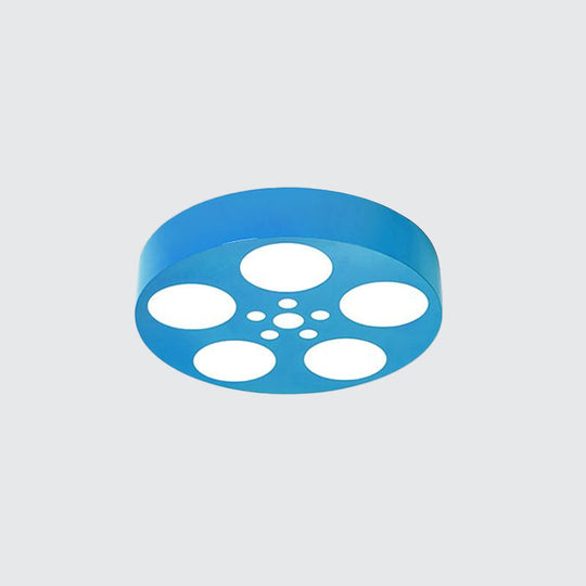 Acrylic LED Kids Flush Mount Lighting in Vibrant Red/Yellow/Blue – Rounded Nursery Room Fixture -  Luna Light Studios