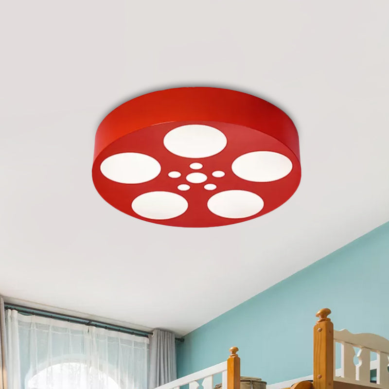 Acrylic LED Kids Flush Mount Lighting in Vibrant Red/Yellow/Blue – Rounded Nursery Room Fixture -  Luna Light Studios