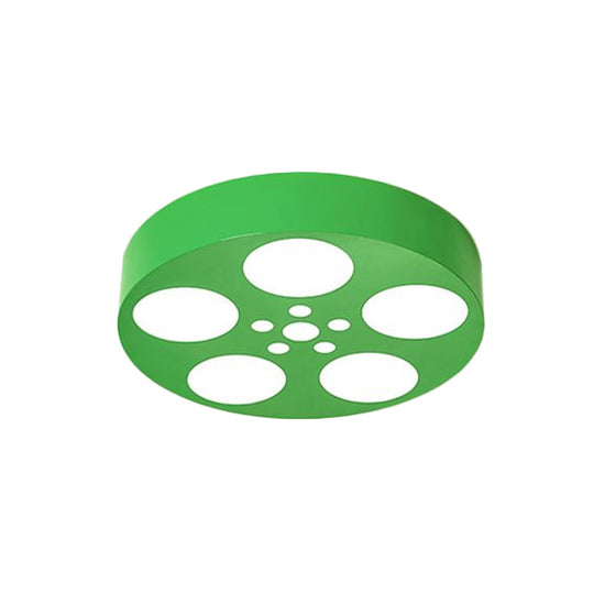 Acrylic Led Kids Flush Mount Lighting In Vibrant Red/Yellow/Blue – Rounded Nursery Room Fixture