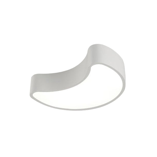 Semi-Moon Led Acrylic Flush Mount Ceiling Fixture For Kids’ Leisure Area - White/Red/Yellow Lighting