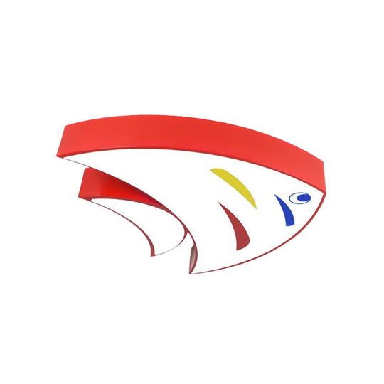 Underwater Adventure Led Flush Mount Lamp - Colorful Acrylic Tropical Fish Design For Childrens Room
