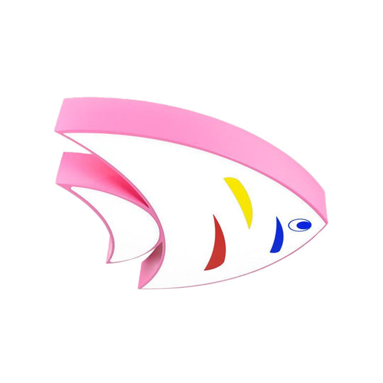 Underwater Adventure Led Flush Mount Lamp - Colorful Acrylic Tropical Fish Design For Children’s