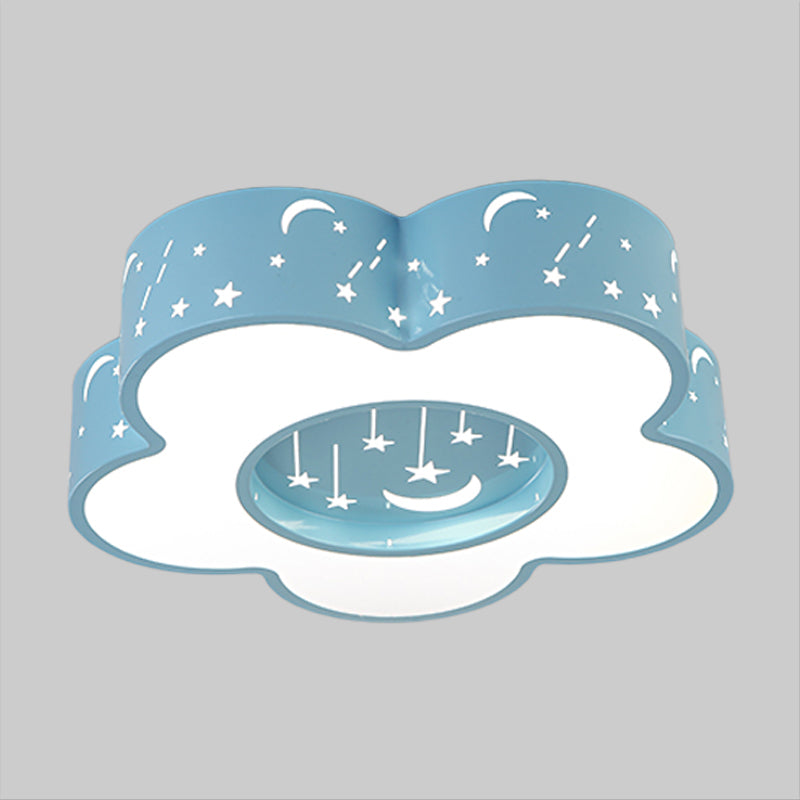 Modern Hollow - Out Blossom Ceiling Light With Acrylic Led Flush Mount Lighting For Playroom In