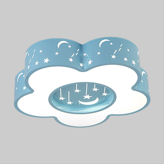 Modern Hollow - Out Blossom Ceiling Light With Acrylic Led Flush Mount Lighting For Playroom In