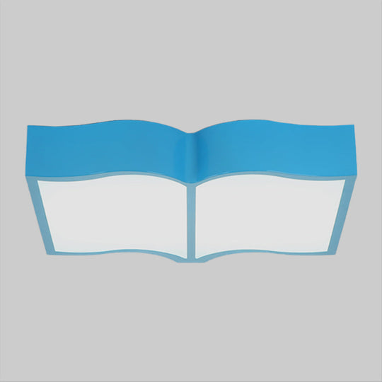 Simple Style Flush Mount Led Ceiling Lamp In Warm Light - Acrylic Red/Yellow/Blue