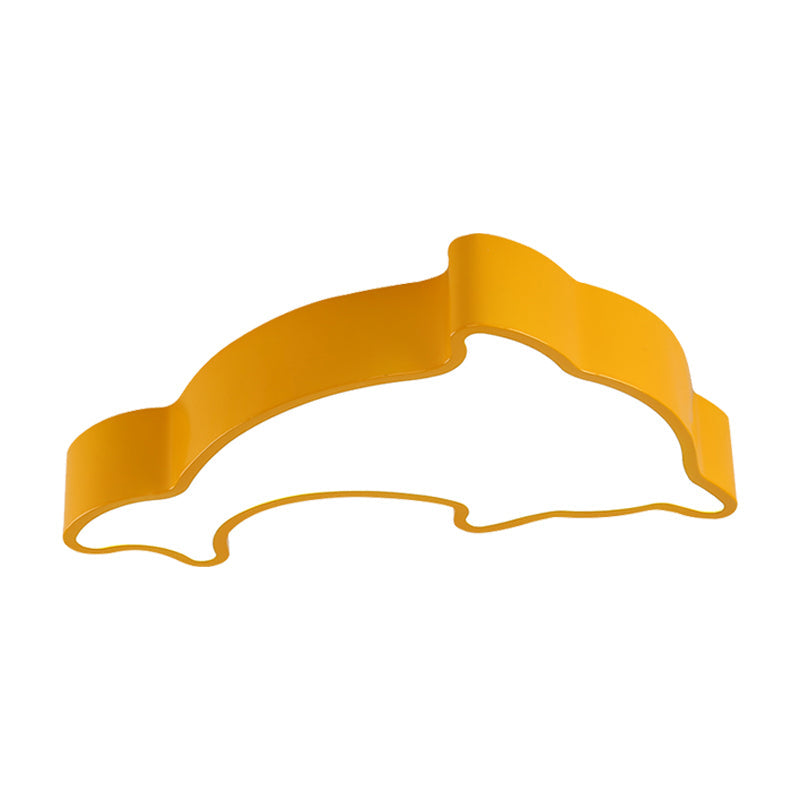 Cartoon Dolphin Led Flushmount Light For Children’s Room - Acrylic Ceiling Mounted Green/Blue/Red