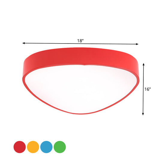 Modern Led Triangle Ceiling Lamp - Red/Blue/Green Acrylic Flush Mount For Hallway