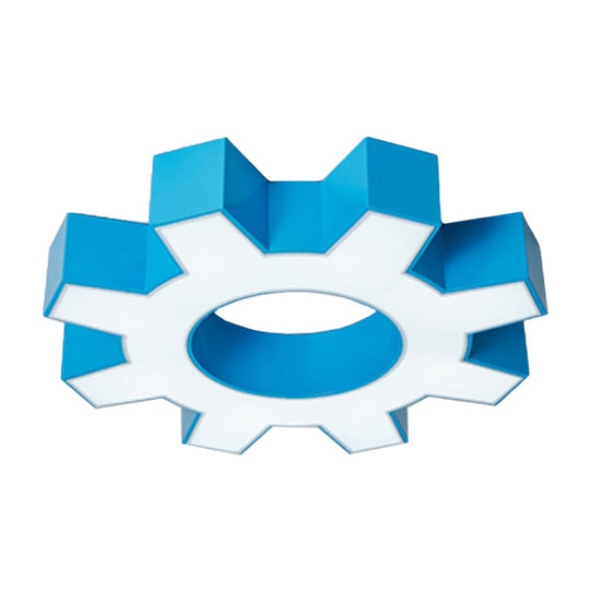 Modern Hollow - Out Gear Acrylic Flush Mount Lamp - Red/Yellow/Green Led Ceiling Light Fixture