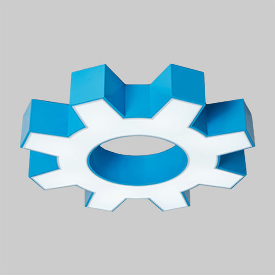 Modern Hollow - Out Gear Acrylic Flush Mount Lamp - Red/Yellow/Green Led Ceiling Light Fixture