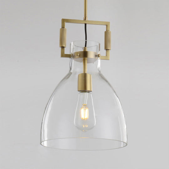 Modern Clear Glass Hanging Light - Sleek Suspension Lamp For Dining Room