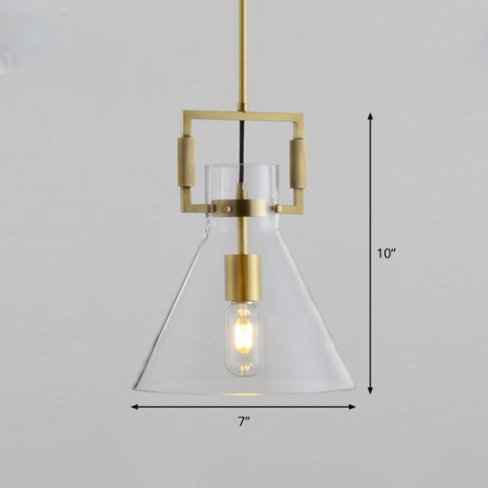 Modern Clear Glass Hanging Light - Sleek Suspension Lamp For Dining Room