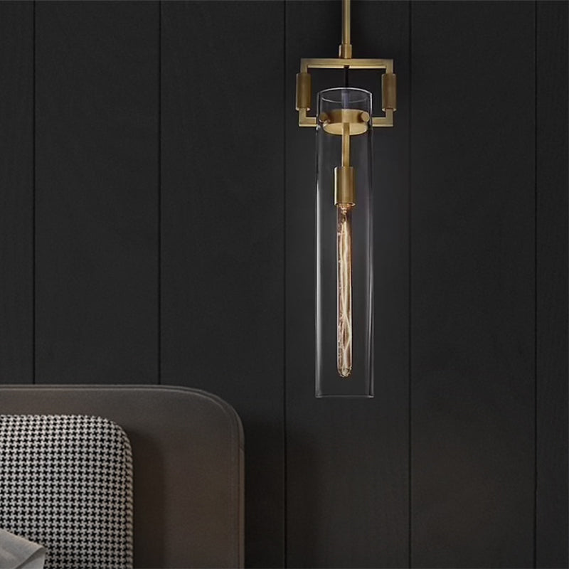 Modern Clear Glass Hanging Light - Sleek Suspension Lamp For Dining Room