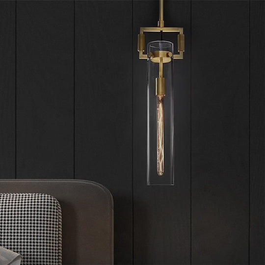 Modern Clear Glass Hanging Light - Sleek Suspension Lamp For Dining Room