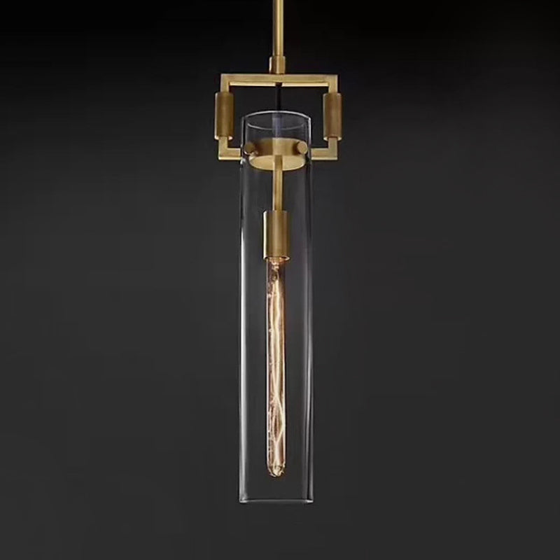 Modern Clear Glass Hanging Light - Sleek Suspension Lamp For Dining Room