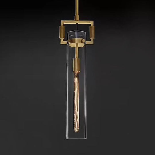 Modern Clear Glass Hanging Light - Sleek Suspension Lamp For Dining Room