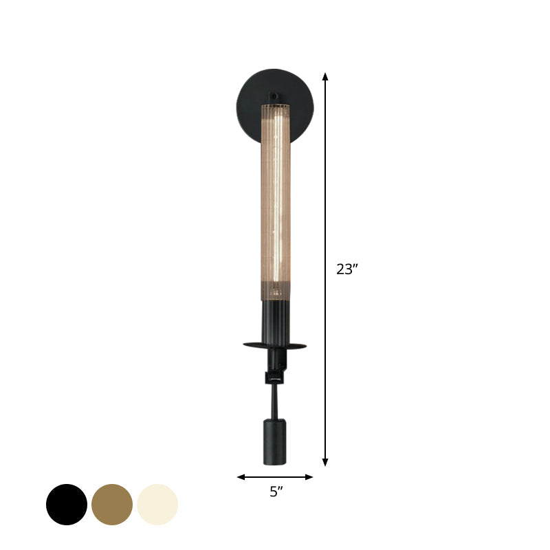 Minimalist Metal Tube Bathroom Wall Mount Light | 1/2-Head Brass/Black/Chrome Sconce Fixture