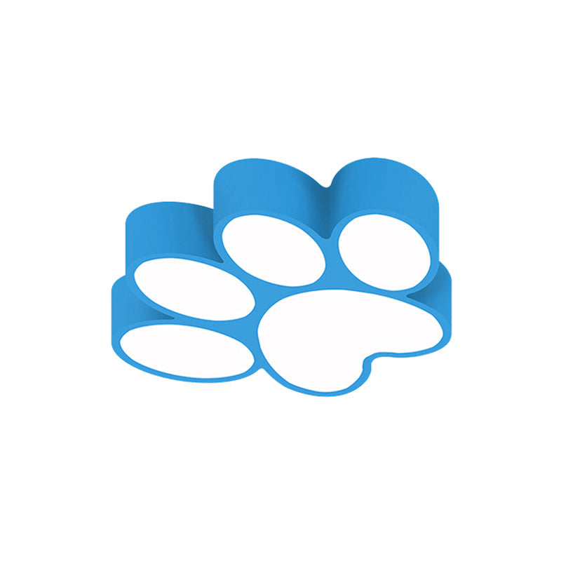 Hallway Home Paw Led Flushmount Ceiling Light - Acrylic Kids Lovely Design