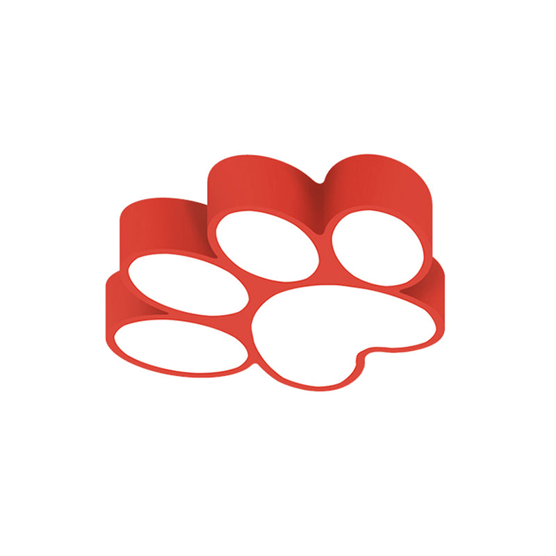 Hallway Home Paw Led Flushmount Ceiling Light - Acrylic Kids’ Lovely Design