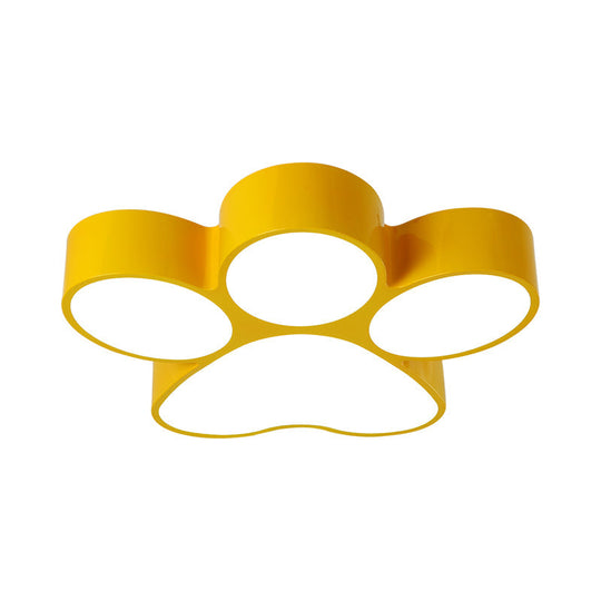 Hallway Home Paw Led Flushmount Ceiling Light - Acrylic Kids’ Lovely Design