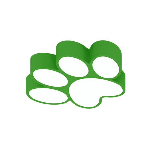 Hallway Home Paw Led Flushmount Ceiling Light - Acrylic Kids’ Lovely Design