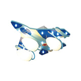 Opaline Glass 3-Head Bomber Plane Ceiling Lamp For Childs Bedroom - Blue