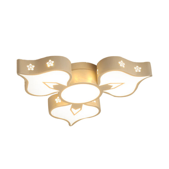 Led Flush Mount Light: White Blossom Ceiling Lamp For Living Room And Kids’ Spaces
